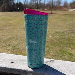 Bubba Brand 24oz Pink and Teal Crackle Tumbler with Pink lid